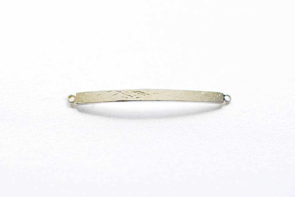 Sterling Silver Curved Bracelet Bar Connector Charm- 925 Silver Blanks, Sterling Silver Stamping Bracelet Plate, Personalize Engrave - HarperCrown