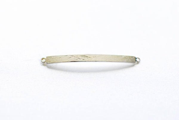 Sterling Silver Curved Bracelet Bar Connector Charm- 925 Silver Blanks, Sterling Silver Stamping Bracelet Plate, Personalize Engrave - HarperCrown