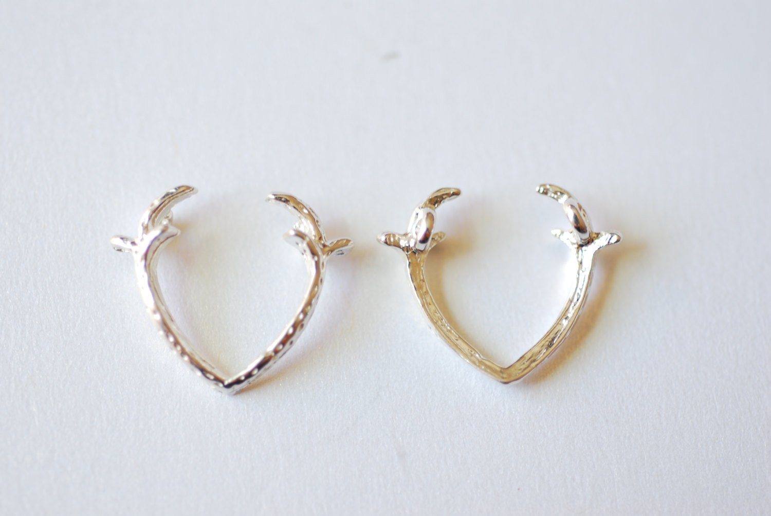 Sterling Silver Deer Antler Charm- 925 Sterling Silver Deer Antlers, Silver Dear Antler Connector Charm, Animal Charm, Bulk Charms, 236 - HarperCrown