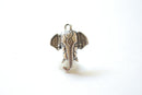 Sterling Silver Elephant Head Charm - 925 sterling silver, animal pendant, lucky elephant charm, Silver Small Elephant Pendant, Safari, 139 - HarperCrown
