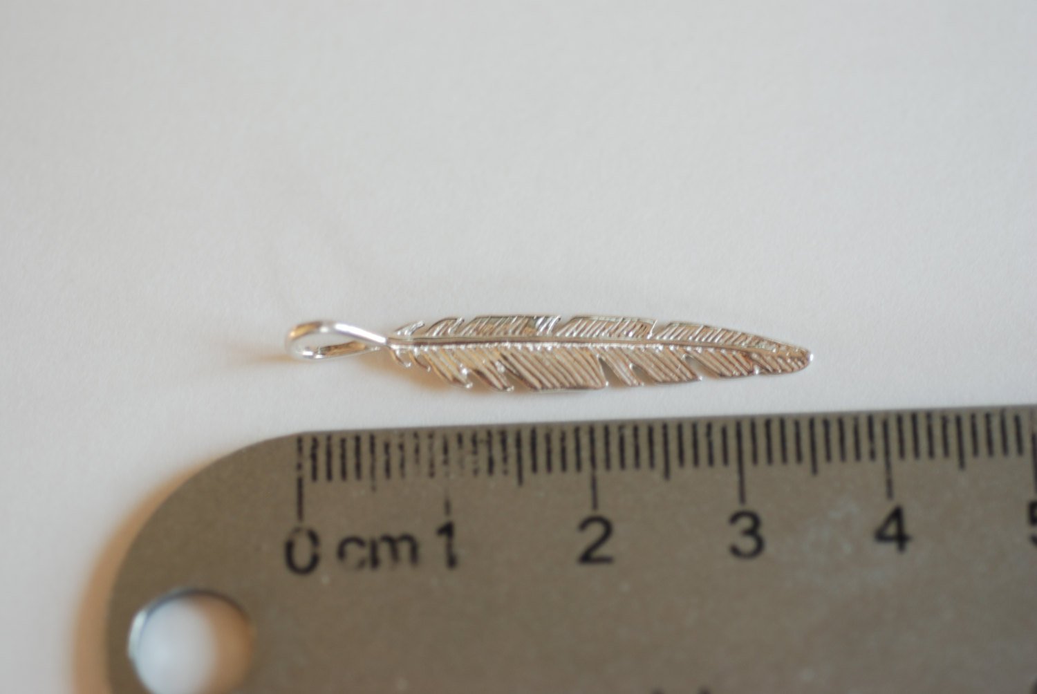 Sterling Silver Feather Charm- 925 sterling silver feather pendant, bird feather, tribal feather charm, Silver Leaf Charm, Feather Drop, 9 - HarperCrown