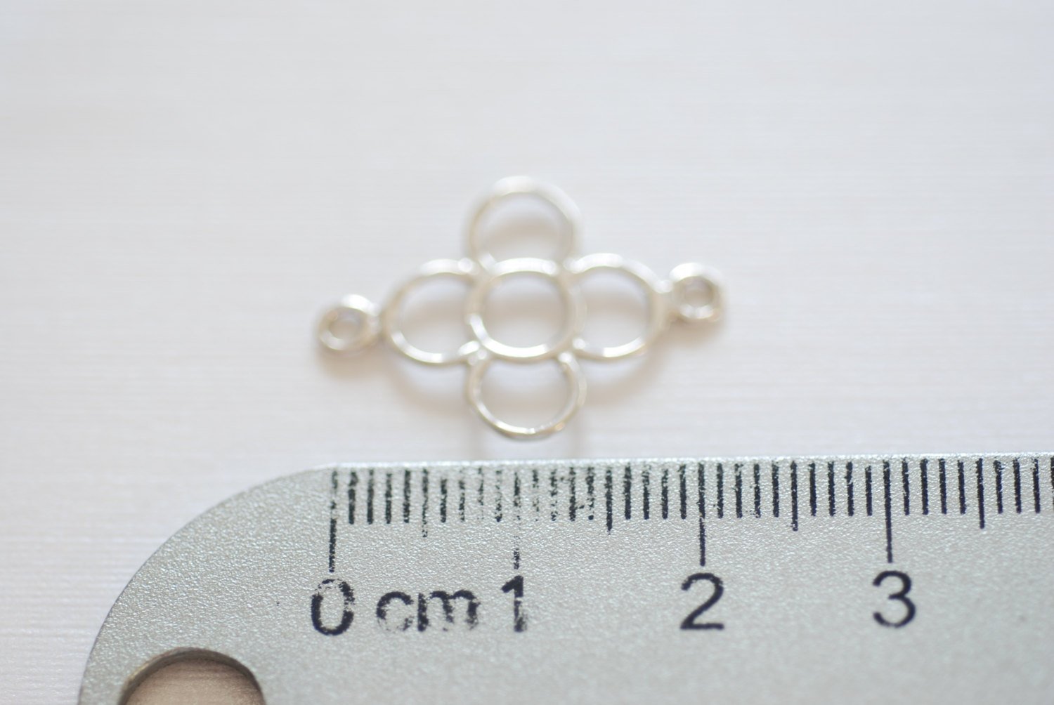 Sterling Silver Flower Connector, 925 Silver Quatrefoil Connector Charm, Four Leaf Clover, Silver Flower, Daisy, Flower with Petals, Link,78 - HarperCrown