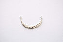Sterling Silver Hammered Crescent Moon Connector- 925 Silver Hammered Half Moon Link Spacer, Crescent Charm, Hammered Half Circle Connector - HarperCrown