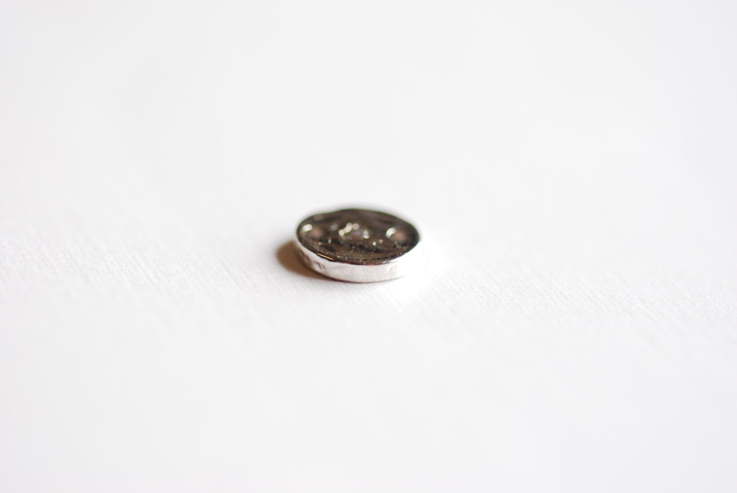 Sterling Silver Hammered Round Circle Connector- 925 Sterling Silver Round charm pendant, Silver Round circle link with CZ stone, CZ Link - HarperCrown