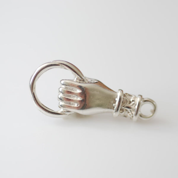Sterling Silver Hand Holding Ring Connector hand holding ring