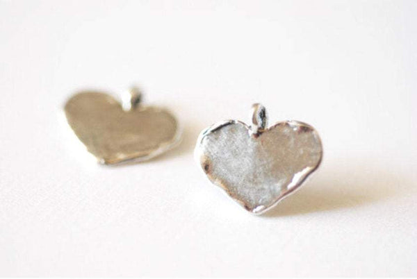 Sterling Silver Heart Charm Pendant, Sterling Silver heart Blanks Discs, Silver Heart Charm, shiny silver, Heart Blank, Silver Heart, 87 - HarperCrown