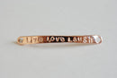 Sterling Silver Live love Laugh, 925 sterling silver bar "live love laugh" gold bar connector, vermeil curve connector - HarperCrown