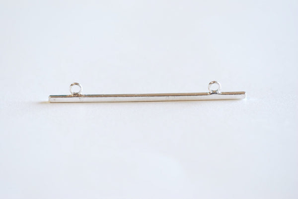Sterling Silver Long Bar Connector Charm- 925 Sterling Silver Bar Connector Link, Sterling Silver Square Bar Connector, Skinny Thin Bar, 315 - HarperCrown