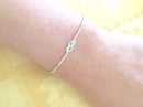 Sterling Silver Love Knot Bracelet- Silver Knot Cuff Bracelet, Bridesmaid Jewelry, Adjustable Knot Bracelet, Bow Bracelet, Sailors knot, 263 - HarperCrown