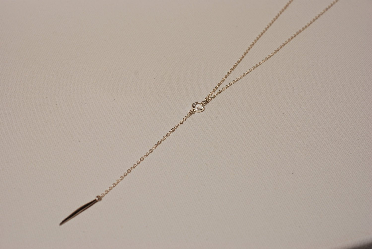 Sterling Silver Needle Bar Necklace Lariat,Silver Needle Rosary,Needle Necklace,Silver Dagger Necklace,Spike Necklace,Spear Necklace - HarperCrown