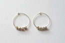 Sterling Silver Nugget Hoop Earrings, 925 Sterling Silver hoop earrings, Minimalist earrings, Everyday Earrings - HarperCrown
