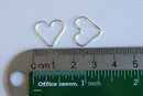 Sterling Silver Open Wire Heart, Silver Heart Connector Link Spacer, Heart Charms, Jewelry Findings, Heart Link, Heart Jump Rings, E124 - HarperCrown