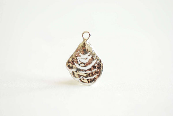 Sterling Silver Oyster Charm, Seashell Charm, Shell Charm, Oyster Charm, Beach Charm, Clam Shell, Shell Charm, Mussel Shell, Ocean, 373 - HarperCrown