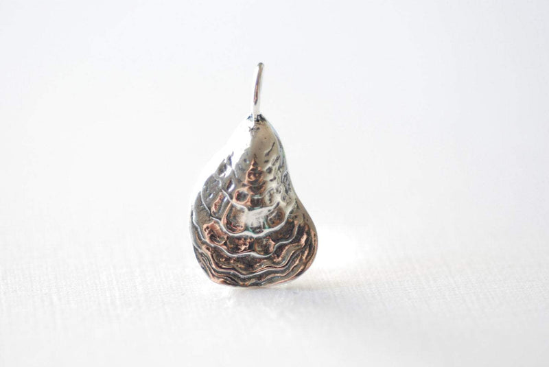 Sterling Silver Oyster Shell Charm- 925 sterling silver sea shell charm, Silver Sea Shell, Oyster, Clam, Conch, Silver Sand dollar, 129 - HarperCrown