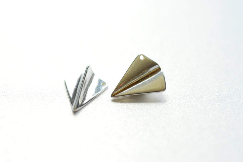 Sterling Silver Paper Airplane Charm- 925 Silver, Silver Airplane Charm Pendant, Airplane Charm, Airplane Pendant, Aviation Charm - HarperCrown