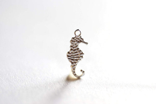 Sterling Silver Seahorse Charm- 925 Sterling Silver Seahorse, Silver Sea life Charm, Silver Sea creature charm, gold plated charms, 142 - HarperCrown