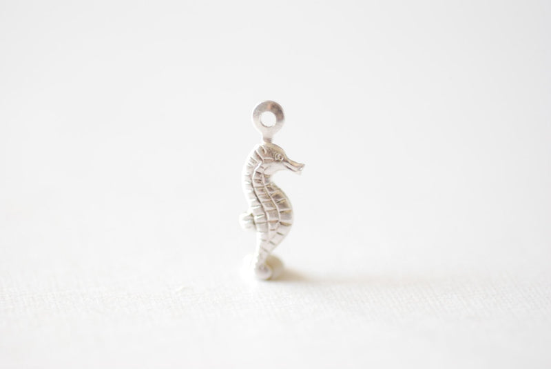 Sterling Silver Seahorse Charm Pendant, Silver Seahorse Charm, Sea horse Charm, 925 Silver Seahorse, Sea Life Jewelry Component Finding - HarperCrown