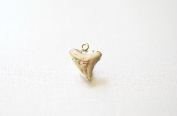 Sterling Silver Shark tooth - 925 silver, animal tooth charm, Gold or silver Shark tooth Charm Pendant, Wholesale, Bulk, Beads, 73 - HarperCrown