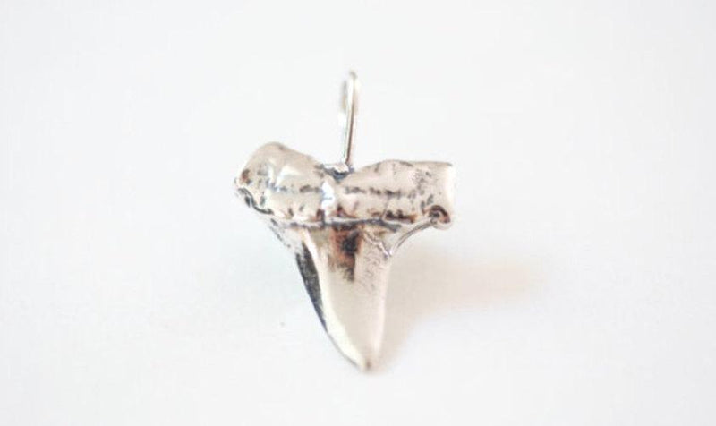 Sterling Silver Shark Tooth Pendant,Large Shark tooth, Vermeil or Sterling Silver Shark tooth, Silver Shark tooth Charm - HarperCrown