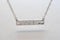 Sterling Silver Sideways Hammered Bar Necklace,Silver Bar with Crystals,Horizontal Bar Necklace,Hammered Sideways Bar,Dainty Bar Necklace - HarperCrown