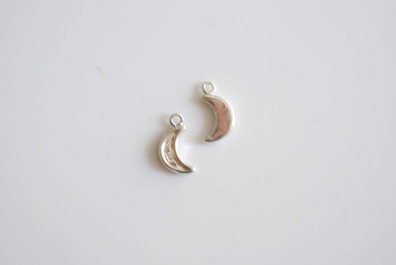 Sterling Silver Small Crescent Moon- 925 Silver Moon Charm, Silver Half Moon, Tusk, Moon Pendant Charm, Dainty Moon Necklace, Silver Charms - HarperCrown