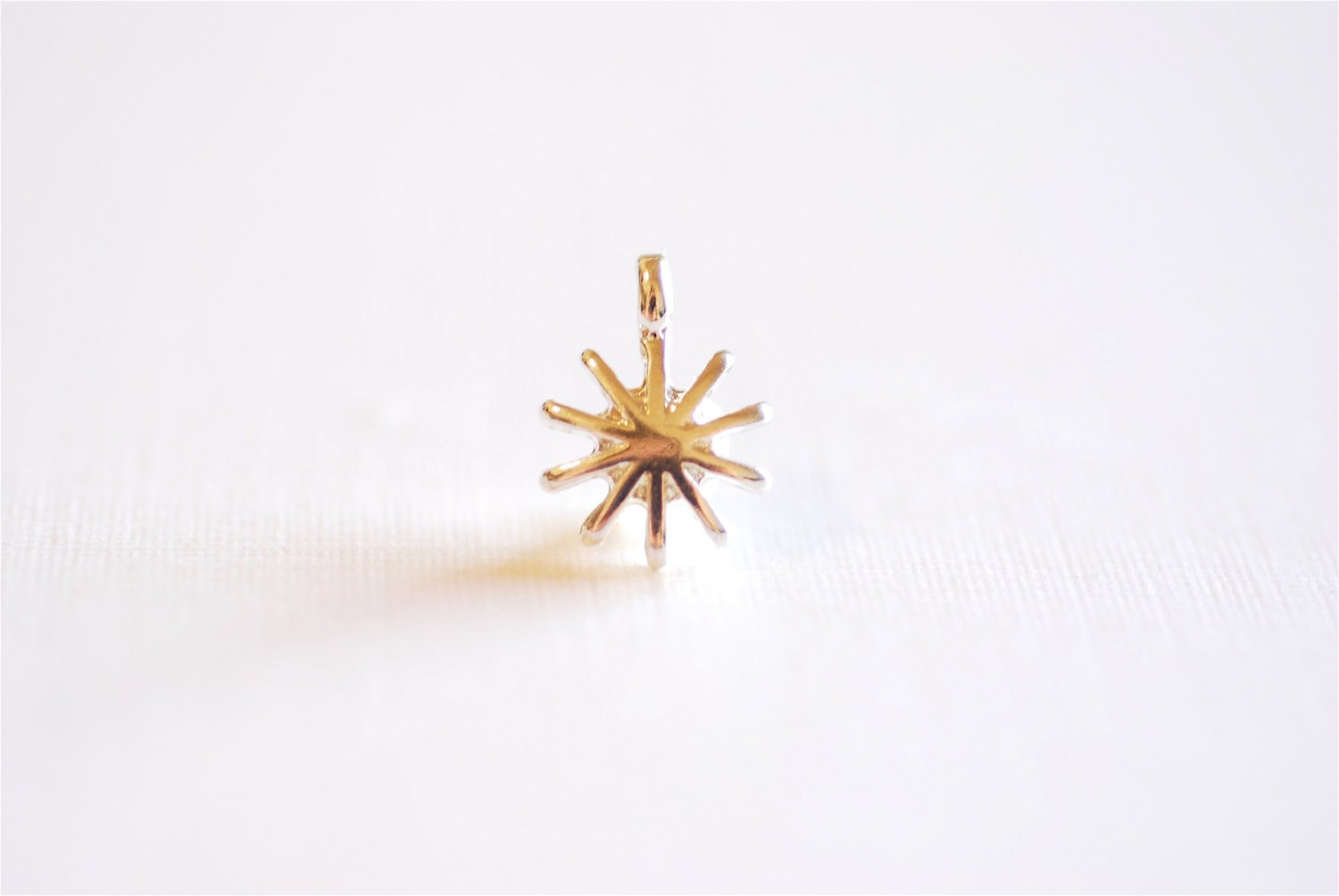 Sterling Silver Starburst Charm Pendant- 925 Sterling Silver Sun with rays charm, Silver Sun Charm, Sterling Silver Star Sun, Beads, 161 - HarperCrown