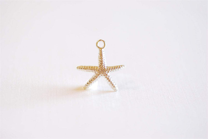 Sterling Silver Starfish Charm Pendant- 925 Sterling Silver Fish Charm, Silver Starfish, Silver Starfish Charm, Silver Star Charm, 231 - HarperCrown