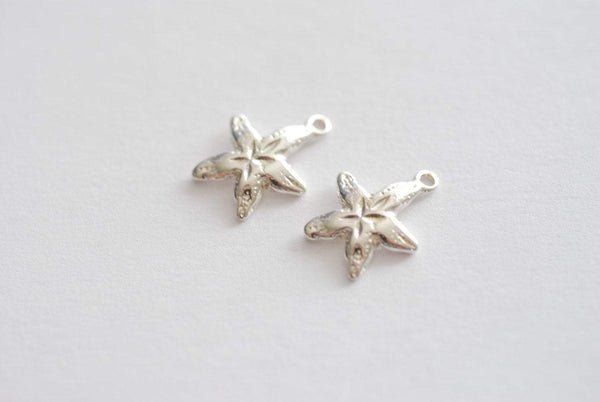 Sterling Silver Starfish Charms -925 sterling silver starfish, Vermeil Sea Life Charm, Vermeil Gold Starfish, Silver Starfish Charm, 103 - HarperCrown