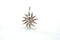 Sterling Silver Sunshine Charm - 925 Silver, Sun with rays pendant, Silver Sun Charm, Sterling Silver Charms Wholesale, Vermeil Supples - HarperCrown