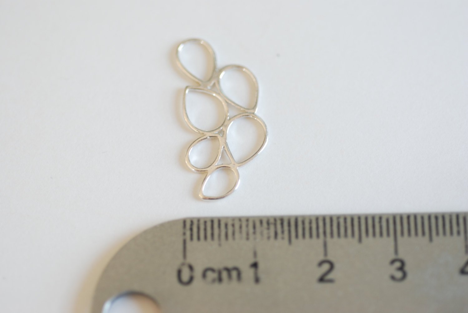 Sterling Silver Tear Drop Bubble Connector - 925 Bubble Connector Link Spacer, Sterling Silver Tear drop Charm, Geometric - HarperCrown