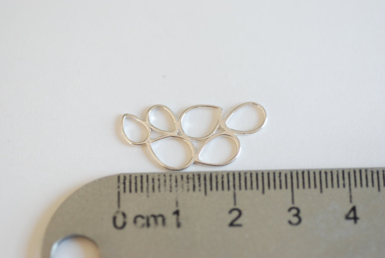 Sterling Silver Tear Drop Bubble Connector - 925 Bubble Connector Link Spacer, Sterling Silver Tear drop Charm, Geometric - HarperCrown