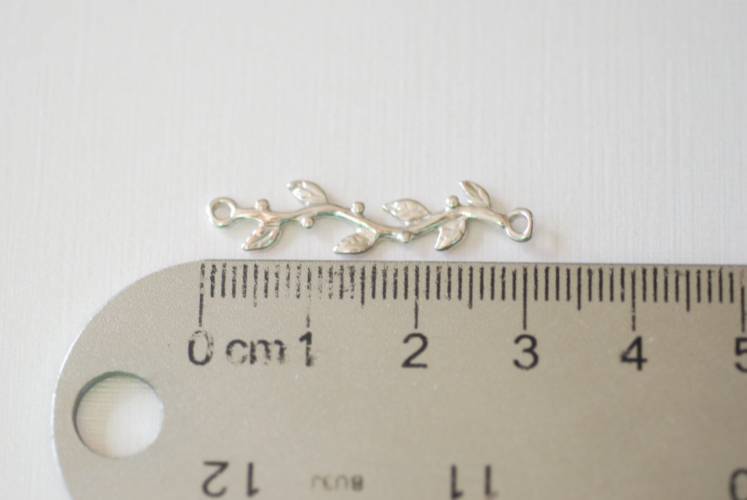Sterling Silver Tree Branch Connector, Tree Branch Charm, Vine, Leaf Branch, Vine with Leaves, Family Tree, Gold Branch, Silver Rose thorn - HarperCrown