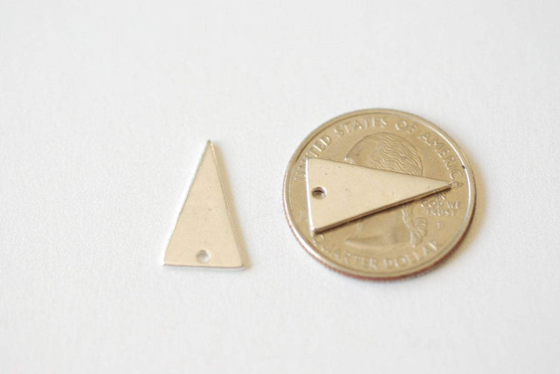 Sterling Silver Triangle Charm - 925 Silver, blank geometrical triangle pendant, Silver Triangle, Silver Arrow Charm, Wholesale beads - HarperCrown