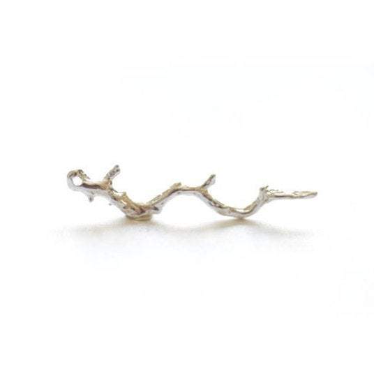 Sterling Silver Twig Branch Connector Pendant- 925 silver branch charm connector, branch connector, large branch, Wholesale Beads - HarperCrown