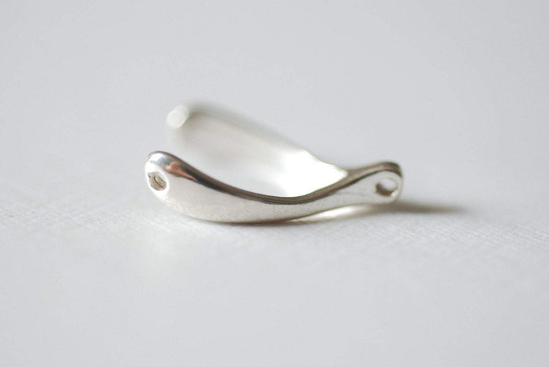 Sterling Silver Wishbone Charm Connector Charm- 925 Silver Pendant,Sterling Silver Wishbone Connector Link Spacer, 2 holes wishbone, 13 - HarperCrown