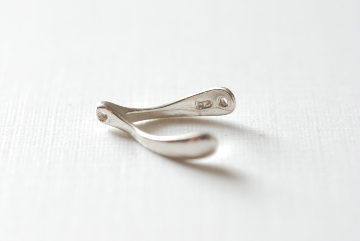 Sterling Silver Wishbone Charm Connector Charm- 925 Silver Pendant,Sterling Silver Wishbone Connector Link Spacer, 2 holes wishbone, 13 - HarperCrown
