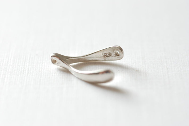 Sterling Silver Wishbone Charm Connector Charm- 925 Silver Pendant,Sterling Silver Wishbone Connector Link Spacer, 2 holes wishbone, 13 - HarperCrown