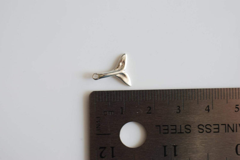 Sterling Sterling Dolphin Fish Whale Tail- 925 sterling silver Dolphin Fin Tail Charm, Sterling Silver Fish Tail Charm Pendant, Fin, 106 - HarperCrown