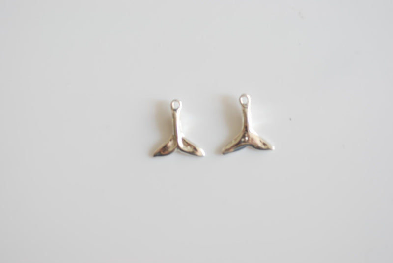 Sterling Sterling Dolphin Fish Whale Tail- 925 sterling silver Dolphin Fin Tail Charm, Sterling Silver Fish Tail Charm Pendant, Fin, 106 - HarperCrown