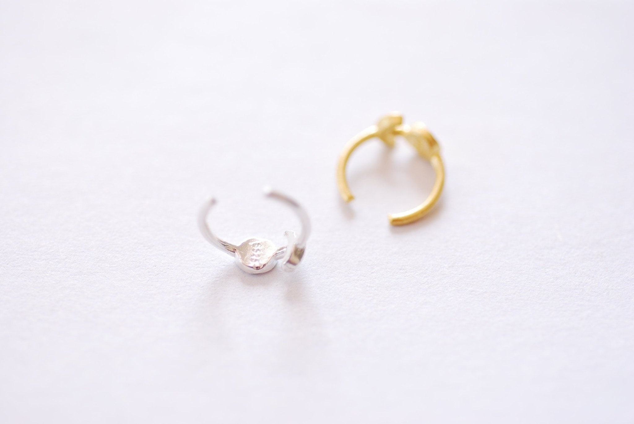 Sun and Moon Ear Cuff - 925 Sterling Silver or Vermeil 18k Gold Rose Gold Ear Wrap Non Pierced Hammered Ear Cuff Cartilage Clip on earrings - HarperCrown