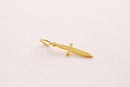 Sword Dagger Charm - 925 Sterling Silver or Vermeil 18k Gold Knight's sword Dagger Dirke Spike Charm Cosplay Magical Staff Knife Weapon - HarperCrown