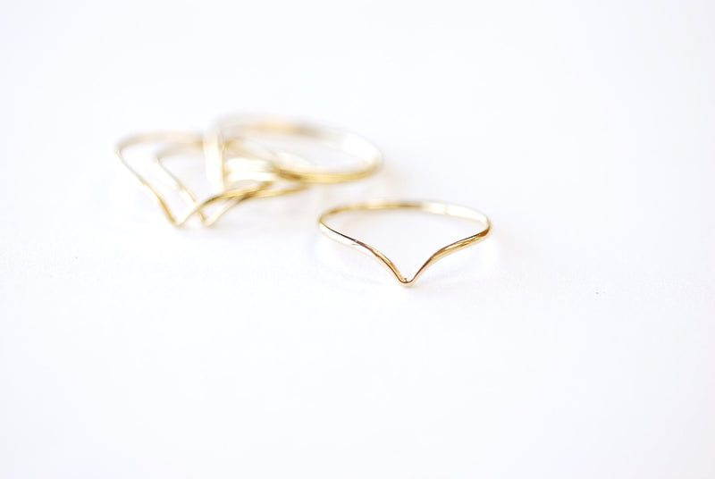 Thin Chevron Stacking Ring - 14k Gold Filled Sterling Silver Chevron Ring, Knuckle Midi ring Dainty Ring Thin Ring Band HarperCrown [22] - HarperCrown
