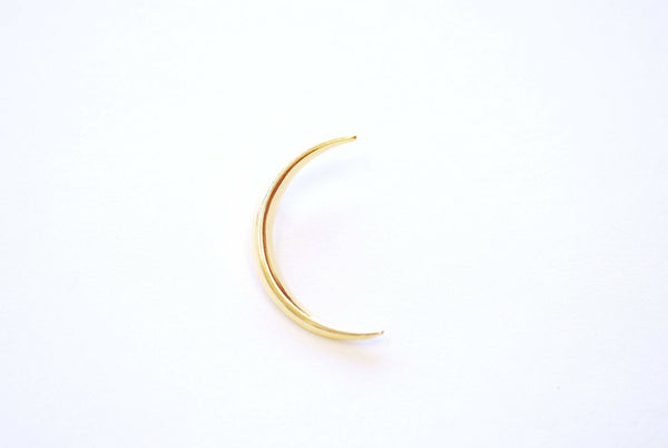 Thin Slender Moon Pendant Charm - Vermeil 18k gold plated 925 sterling silver, Gold or silver Half moon Waning Moon Crescent Moon - HarperCrown