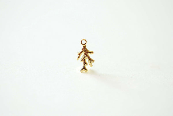 Tiny Coral Branch Charm Sterling Silver, 925 Sterling Silver Charms, Coral Reef Charm, Barrier Reef Charm, snorkeling charm, sea life, 114 - HarperCrown