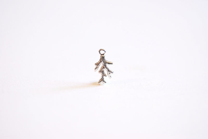Tiny Coral Branch Charm Sterling Silver, 925 Sterling Silver Charms, Coral Reef Charm, Barrier Reef Charm, snorkeling charm, sea life, 114 - HarperCrown