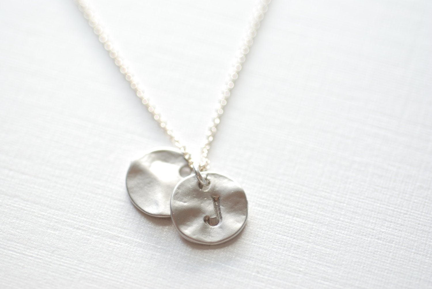 Two Initial Necklace- Personalized Initials, Initial disc,Letter Necklace,Personalized Charm,Round disc Necklace,Dainty Jewelry Heirloometsy - HarperCrown