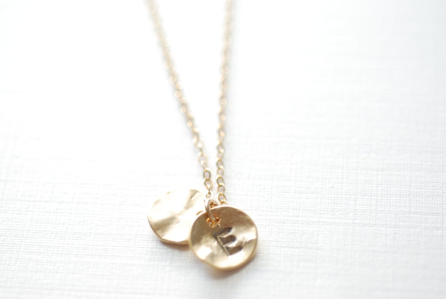 Two Initial Necklace- Personalized Initials, Initial disc,Letter Necklace,Personalized Charm,Round disc Necklace,Dainty Jewelry Heirloometsy - HarperCrown