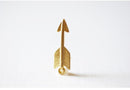 Vermeil Gold Arrow Charm, Gold Feather Arrow Pendant, Gold Arrowhead Charm, Arrowhead, Matte - HarperCrown