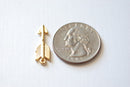 Vermeil Gold Arrow Charm, Gold Feather Arrow Pendant, Gold Arrowhead Charm, Arrowhead, Matte - HarperCrown