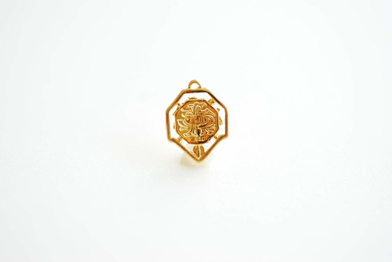 Vermeil Gold Bee Pendant- 18k plated over 925 Sterling Silver, Gold Bumblebee Charm, Gold Bee Charm, Gold beehive Charm, Honey Bee, 471 - HarperCrown